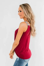 Red Somewhere Next To You Twist Summer Tank Top - SJB-DIAMOND ELITES