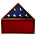 Flag Memorabilia Display Case with Red Background The Military Gift Store
