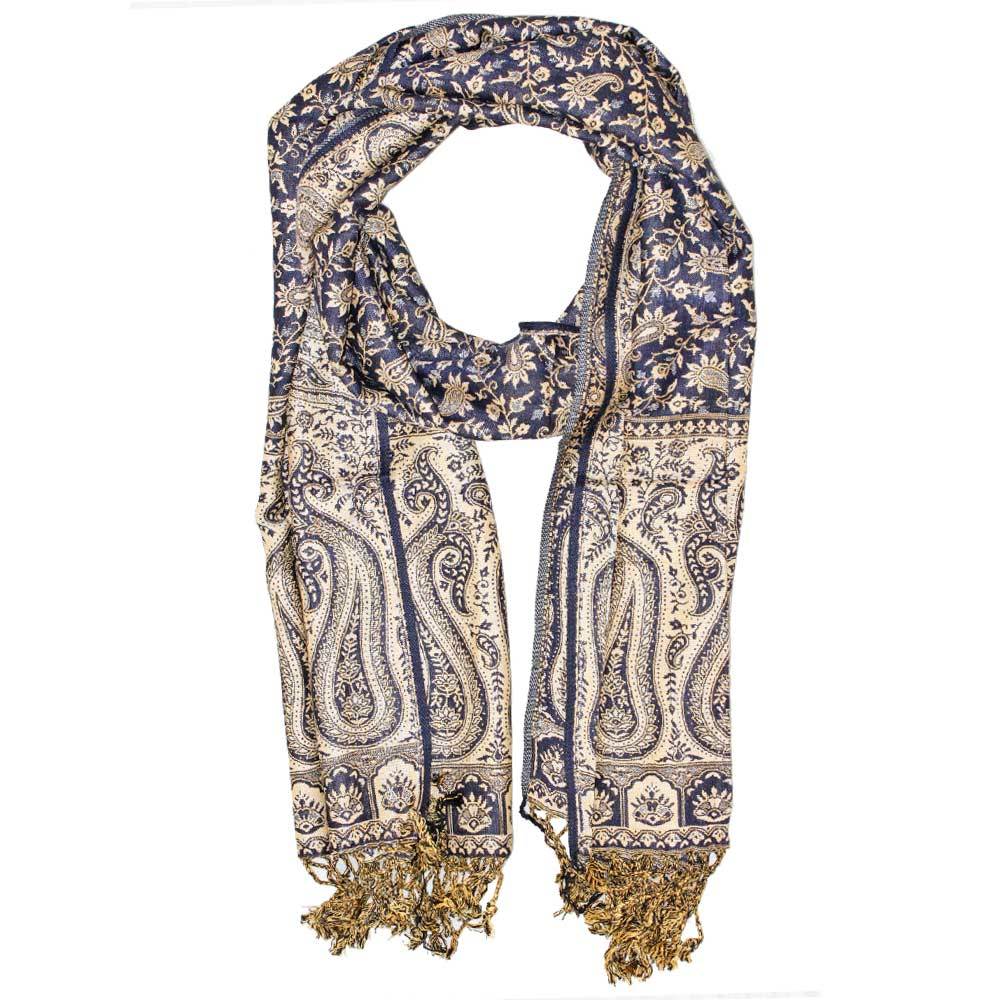 Reversible Paisley Botanical Scarf Lightweight Floral Wrap