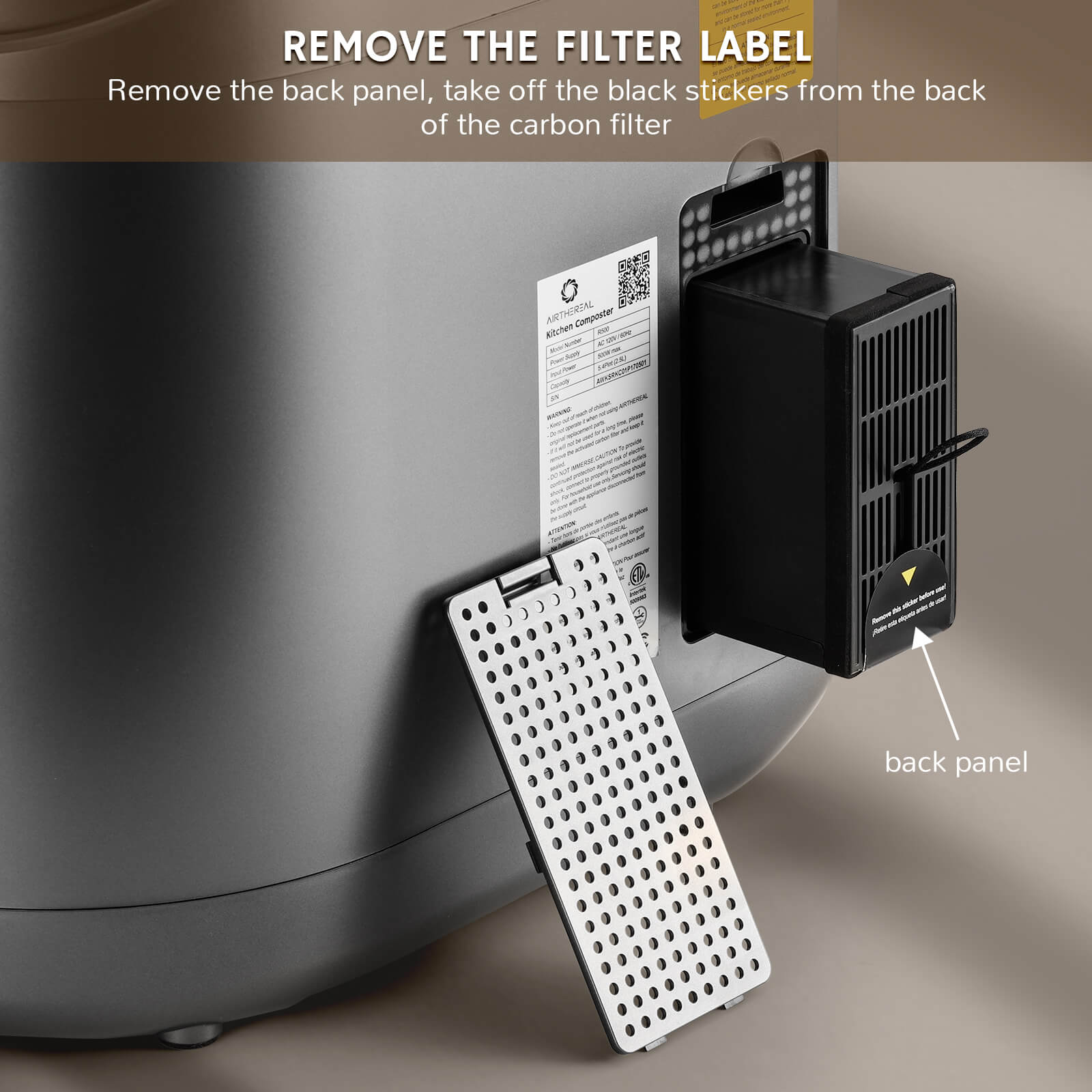 Revive Electric Kitchen Composter, Visual Version Airthereal
