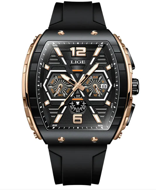 LIGE Men's Elite Sport Waterproof Quartz Watch with Luminous Dial Pi-Mart