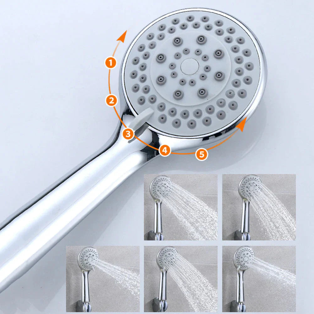 High Pressure Shower Head 5 Settings Handheld Shower Heads Spray With 5 FT Hose Pi-Mart