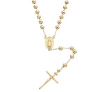 Catholic Rosary Pray Beads Necklace with Virgin Mary Medallion Cross Crucifix 14k Gold Plated Jewelry And Perfumes