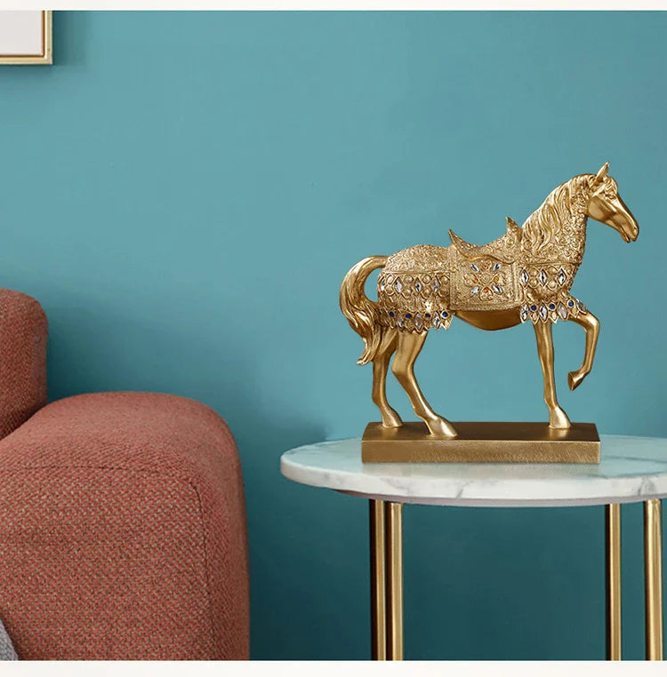 Resin Horse Sculpture, Animal Statue, European Style, Souvenir Gift, Living Room, Office, Study, Desktop Decoration, Gifts