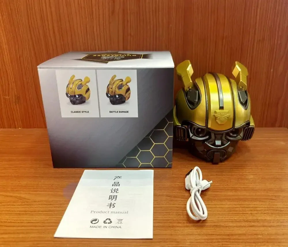 Original Transformers Bluetooth Speakers Bumblebee Head Bluetooth Speakerdual Speakersled Light Heavy Basssuitable,Tf, Fm Radio Lootquake LLC