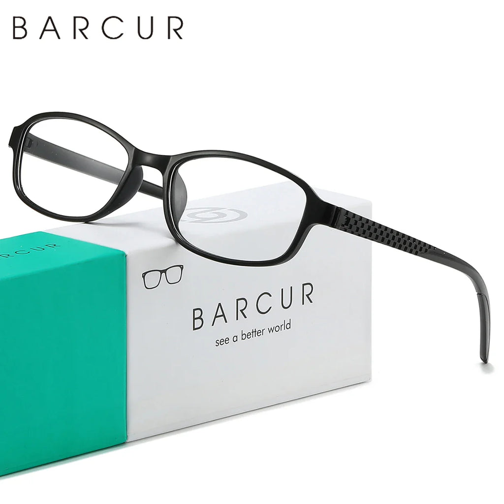 BARCUR Original Classic Presbyopia Glasses for Men and Women High-Quality Plastic Frame with Hinge Splicing Pattern and Mirror Legs Transparent AC Lenses for Reading Stevvex