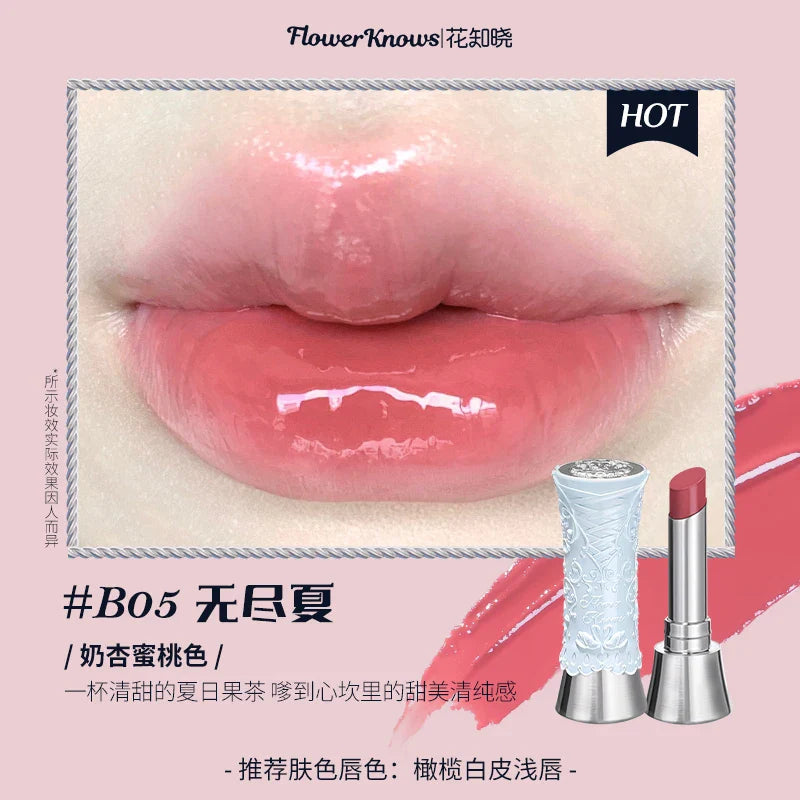 Flower Knows Lipstick Swan Ballet Lip Gloss Mirror Moisturizing Long-lasting Lip Glaze Nostickcup Nourishing  3.5g Lootquake LLC