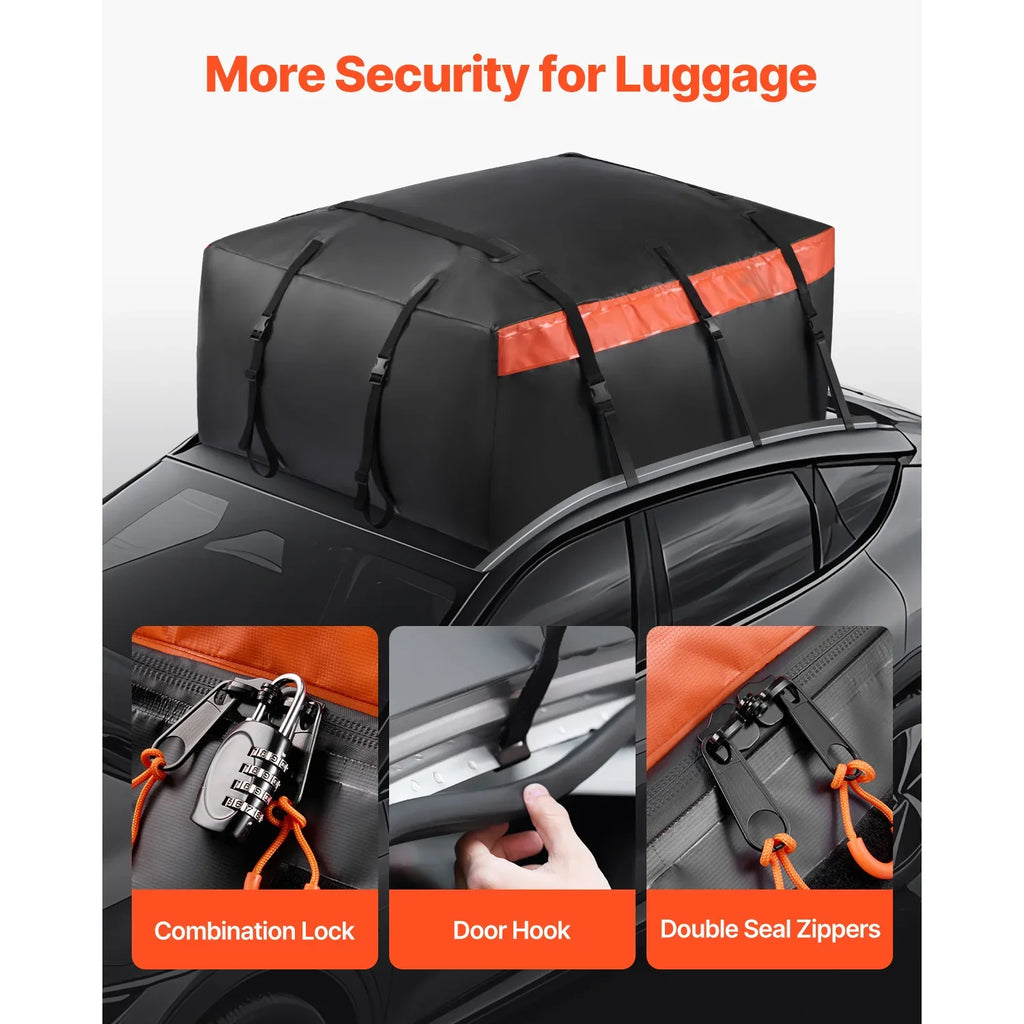 SucceBuy Car Rooftop Cargo Carrier Bag 20/23 Cubic Feet Roof Cargo Carrier 840D PVC Waterproof Car Roof Luggage Bag for  Vehicle Lootquake LLC