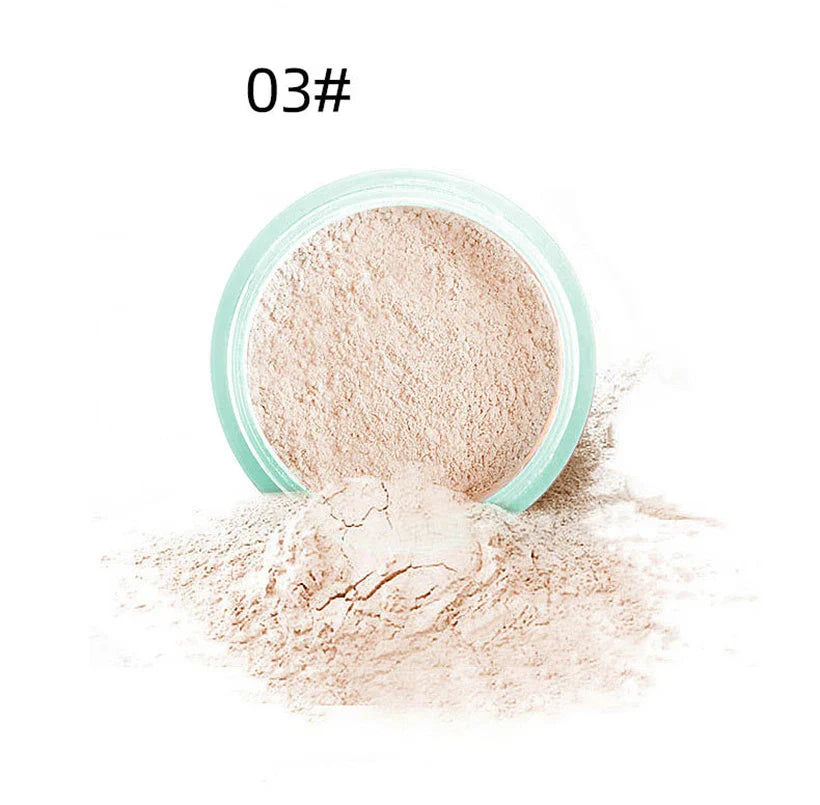 3 color facial loose powder, waterproof oil control honey powder, long-lasting makeup powder with powder puff Lootquake LLC
