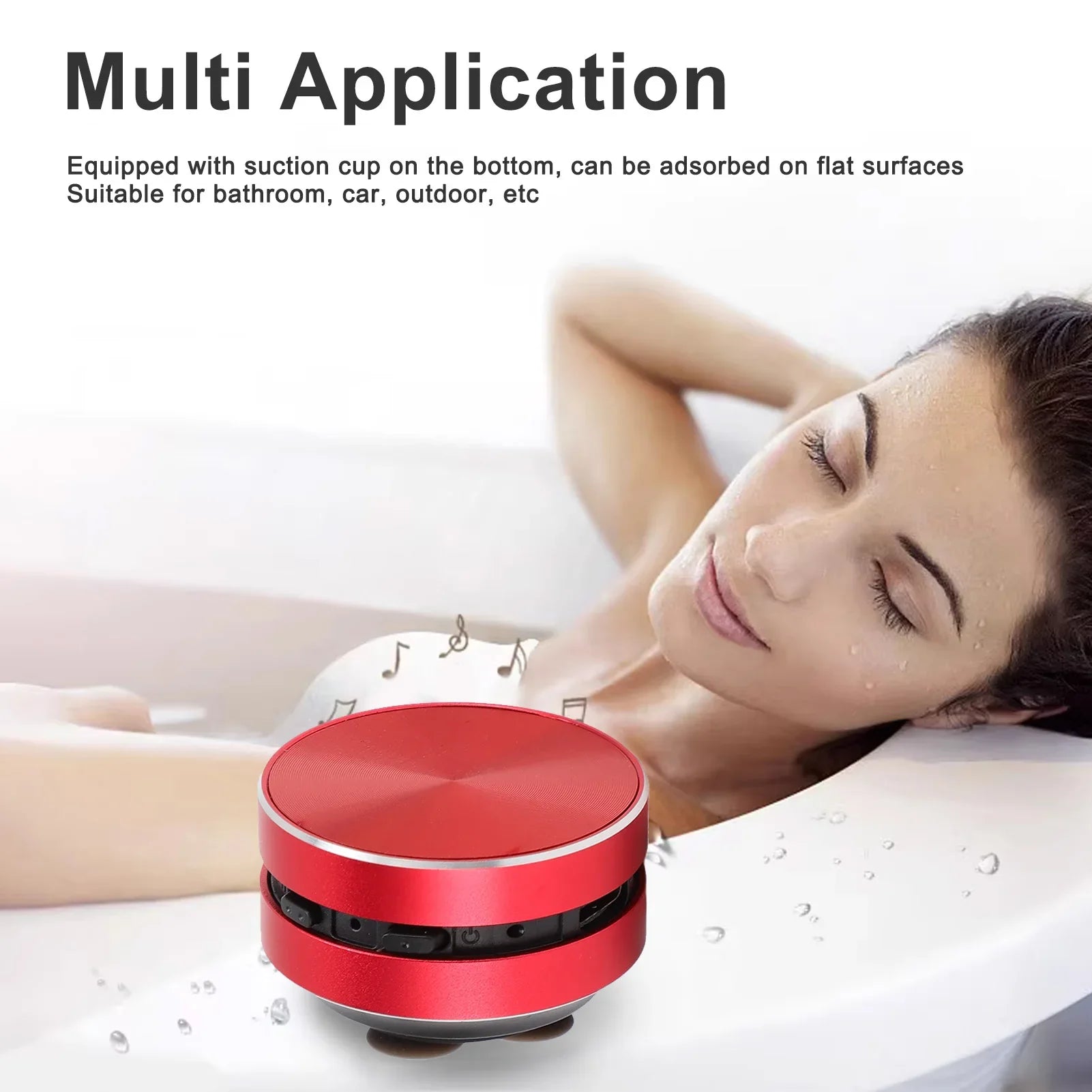 Bluetooth Bone Conduction Speaker Stereo Bass Portable Small Wireless Speaker with Suction Cup for Bathroom Outdoor Lootquake LLC