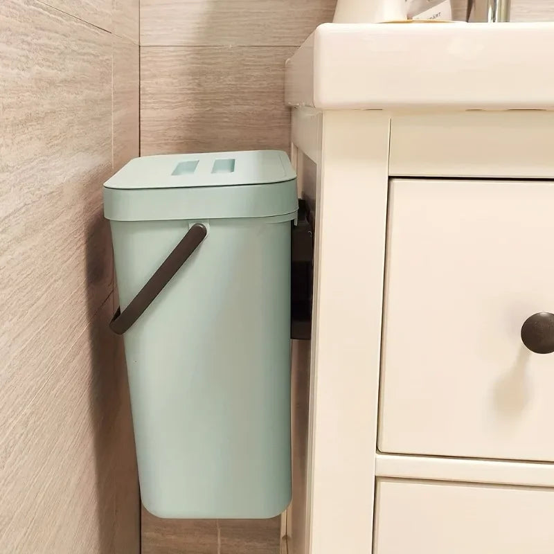 Food Waste Basket Bin for Kitchen, Small Countertop Compost Bin with Lid,Odor-Free Food Scrap Container,Wall Mounted Garbage Can