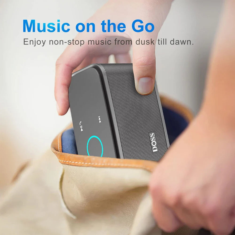 DOSS Wireless Bluetooth Speaker SoundBox BT 5.0 Touch Control Portable Music Sound Box 12W Stereo Sound IPX5 Waterproof Speakers Lootquake LLC