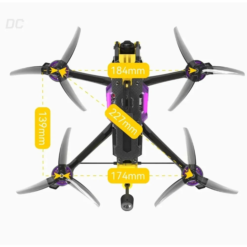 SpeedyBee Mario 5 FPV 5-Inch Drone with 6S-Lipo pro Air Unit DC/XH O4 2306.5 pro 1880KV Motor F405 V4 55A Stack Bee Storm