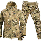 5XL Shark Skin Soft Shell Autumn and Winter Plush Thickened Mountaineering Tactics Training Breathable Windproof Charge Suit Lootquake LLC