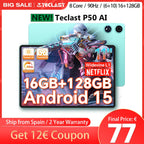 【New】 Android 15 Teclast P50Ai Tablet 11 Inches 90Hz (6Gb+10Gb)Max.16Gbgb Ram 128Gb Lpddr5 1280X800 Allwinner A733-Ai Octa-Core 7000Mah Battery Wifi-6 Bt 5.4 Ai Tablets Pc Lootquake LLC