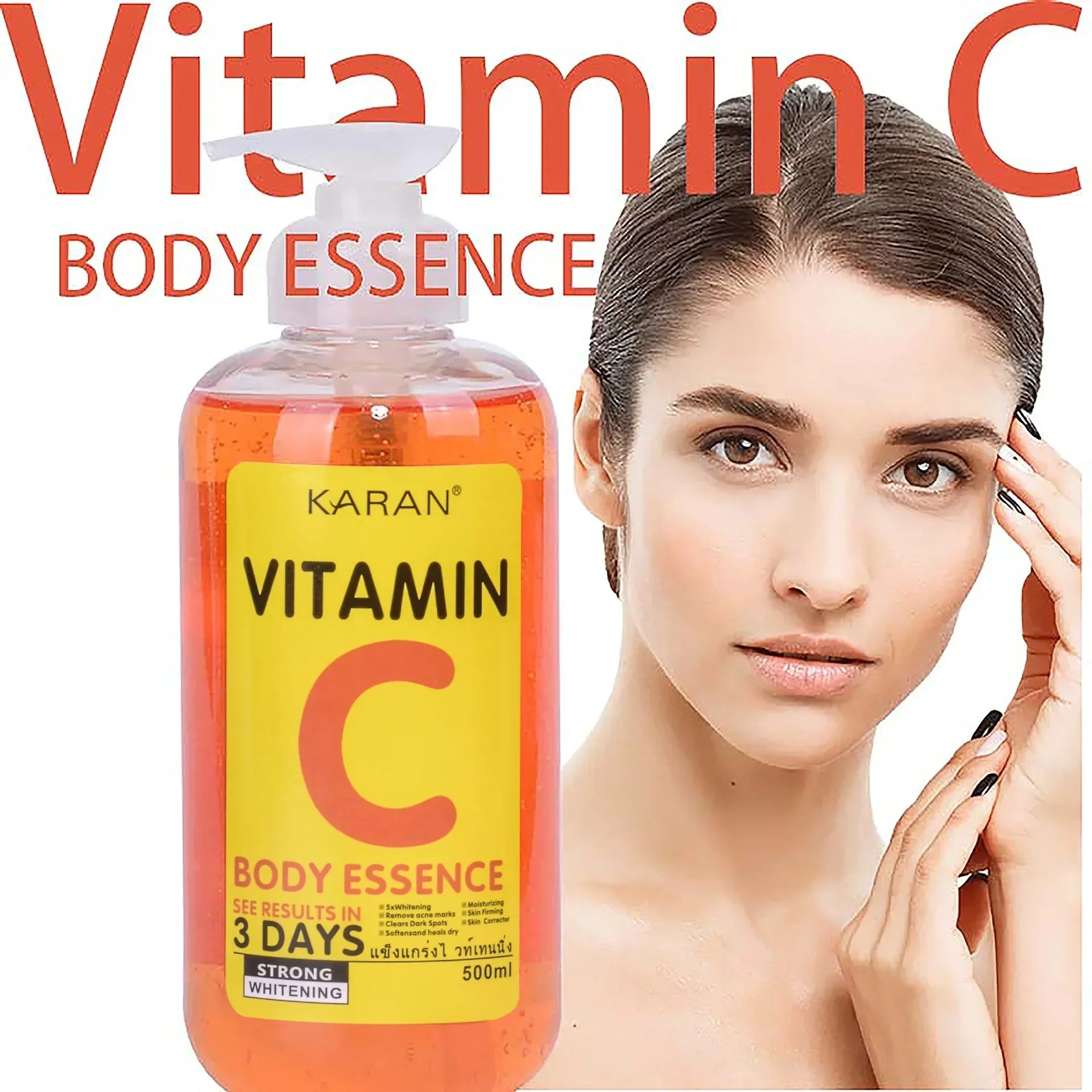 500ml Vitamin C&VE Face Serum VC Fruit Acid Brightening Repair Anti-aging Body Essence Alpha Hydroxy Acids (AHA) Essence Lootquake LLC
