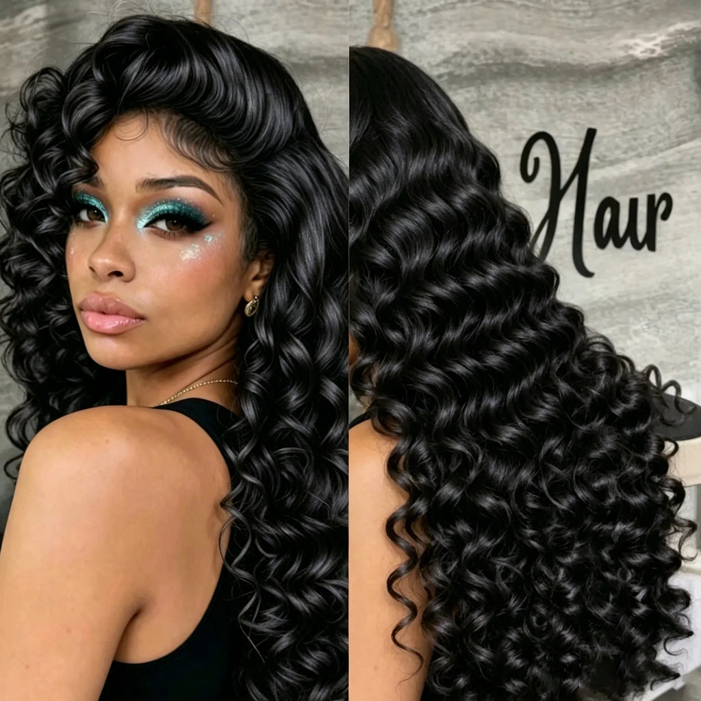 13x6 HD 38 42 Inch 200% Loose Deep Wave Curly Lace Front  Human Hair Wigs 13x4 Lace Frontal Raw Brazilian Remy Hair Wig