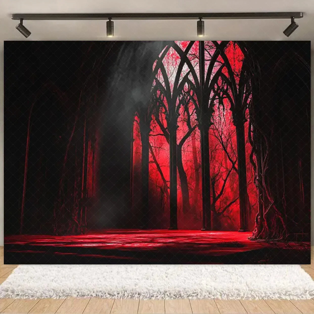 Halloween Decorations  Vintage Castle Wall Backdrop Photography Photos Stone Arched Door And Windows Design Studio Party Decor Lootquake LLC