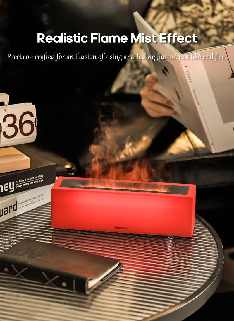 KINSCOTER Flame Aroma Diffuser Air Humidifier Ultrasonic Cool Mist Maker Fogger LED Essential Oil Lamp Realistic Fire Difusor Lootquake LLC