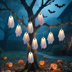 Haunted House Decor Halloween Ghost White Ghost Hanging Light Ghosts Horror Props for Halloween Party White Flying Ghosts