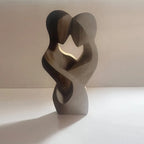 2d Flat Elegant Wooden Couple Statue-modern Home Decor, Artificial Wood,ideal For Living Room,bedroom,or Office