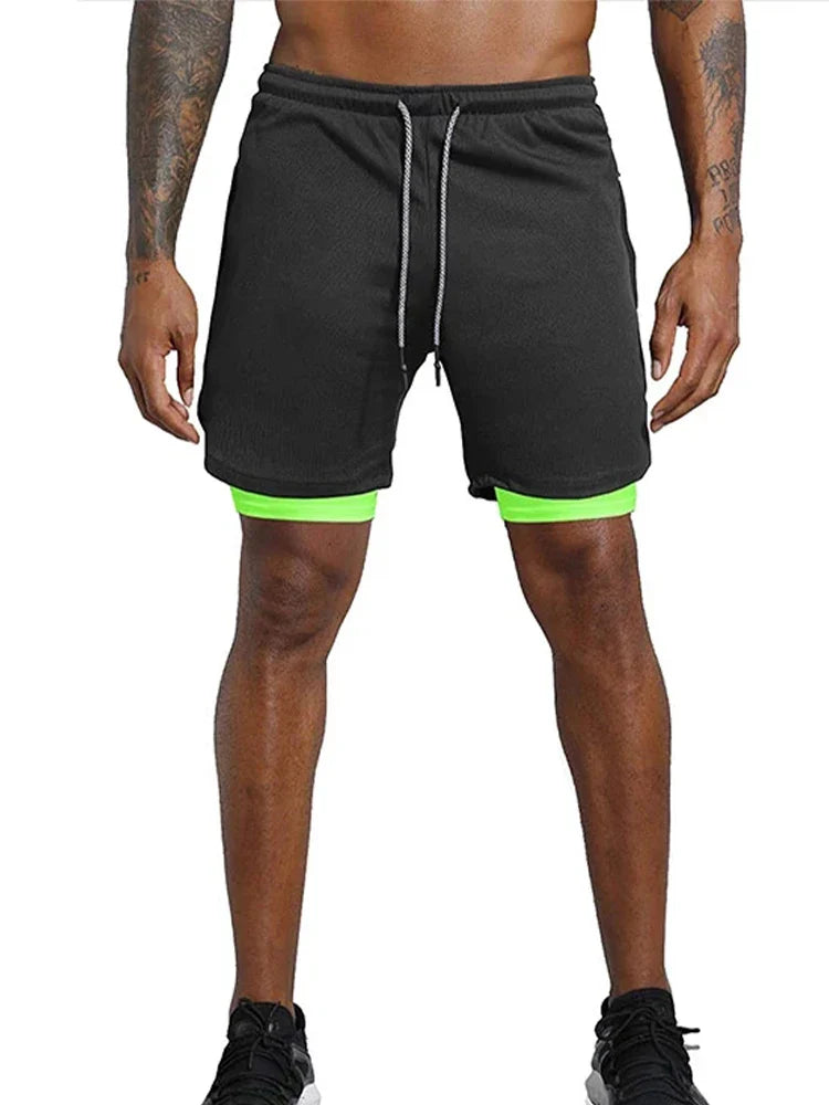 Men's Sport Shorts cool Double-deck Running Shorts - SJB-DIAMOND ELITES