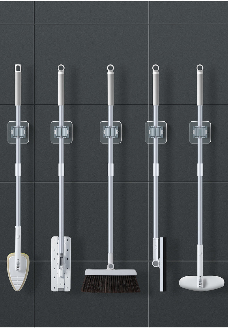 2/4PCS Home Storage Rack Bathroom Suction Hanging Pipe Traceless Hooks Wall Mounted Mop Organizer Holder Waterproof Broom Hanger Lootquake LLC