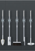 2/4PCS Home Storage Rack Bathroom Suction Hanging Pipe Traceless Hooks Wall Mounted Mop Organizer Holder Waterproof Broom Hanger Lootquake LLC