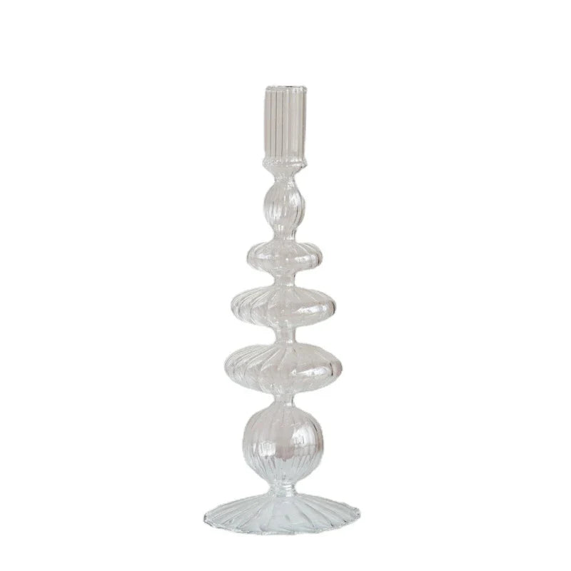 Glass Candle Holders Nordic Decor Taper Candle Holder Candlesticks for Home Wedding Room Decoration Party Vase Home Decor Pi-Mart