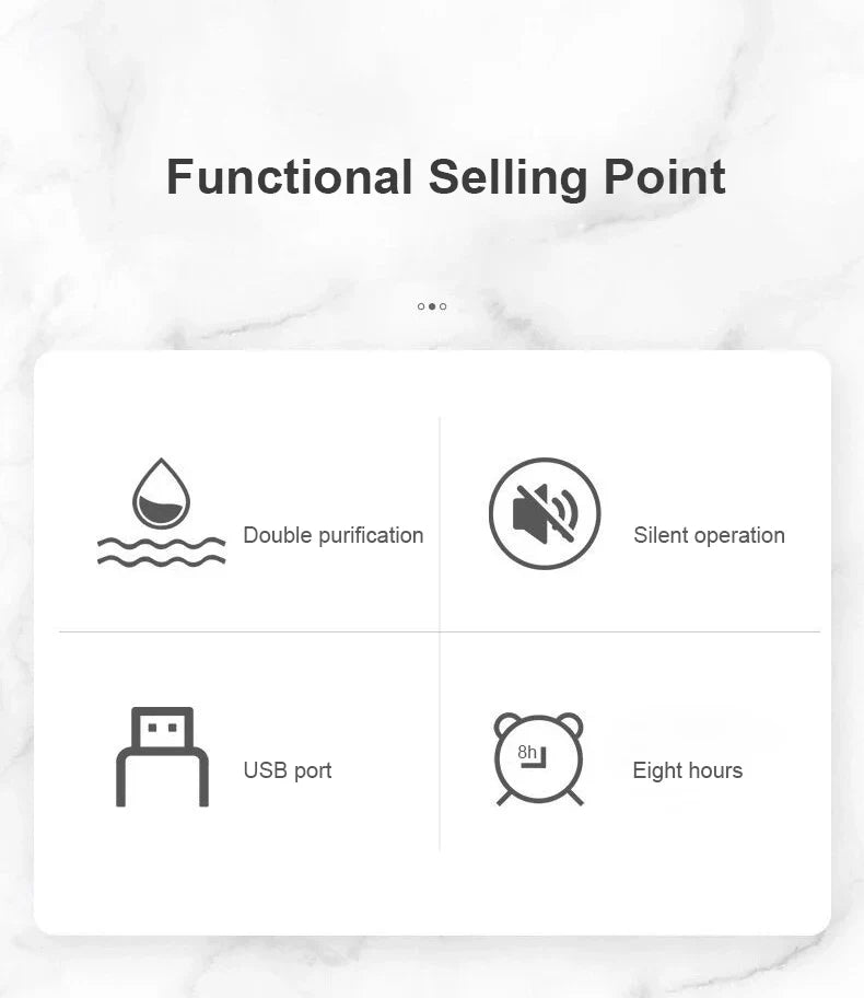 LED Lamp Air Humidifier USB Essential Oil Diffuser Car Purifier Aroma Anion Mist Maker with Romantic Light Portable Humidifier Lootquake LLC