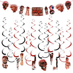 Halloween Blood Banner Paper Garland Scary Eyeball Skull Spiral Hanging Flag Halloween Party Decoration Home Haunted House Decor Lootquake LLC