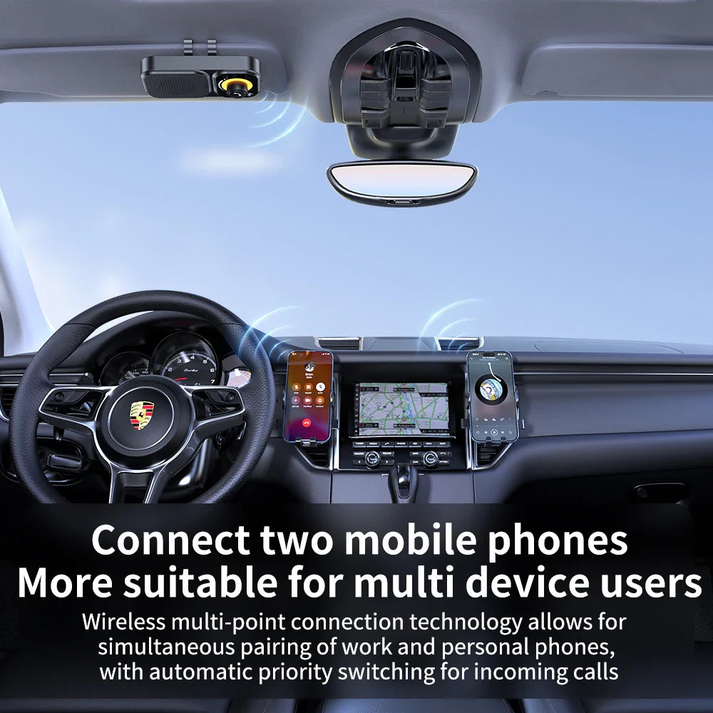 Bluetooth 5.4 Speaker Handsfree Car Kit Sun Visor Clip Wireless Audio Receiver Speakerphone Wireless Stereo MP3 Music Player Lootquake LLC