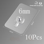 10 Pcs Punch-Free Non-Marking Strong Adhesive Screw Stickers Wall Picture Hook Invisible Traceless Hardware Drywall Hooks Towel Hook Self Adhesive Key Holder Wall Hook Clothes Coat Robe Hooks Cabinet Closet Door Hanger Stevvex
