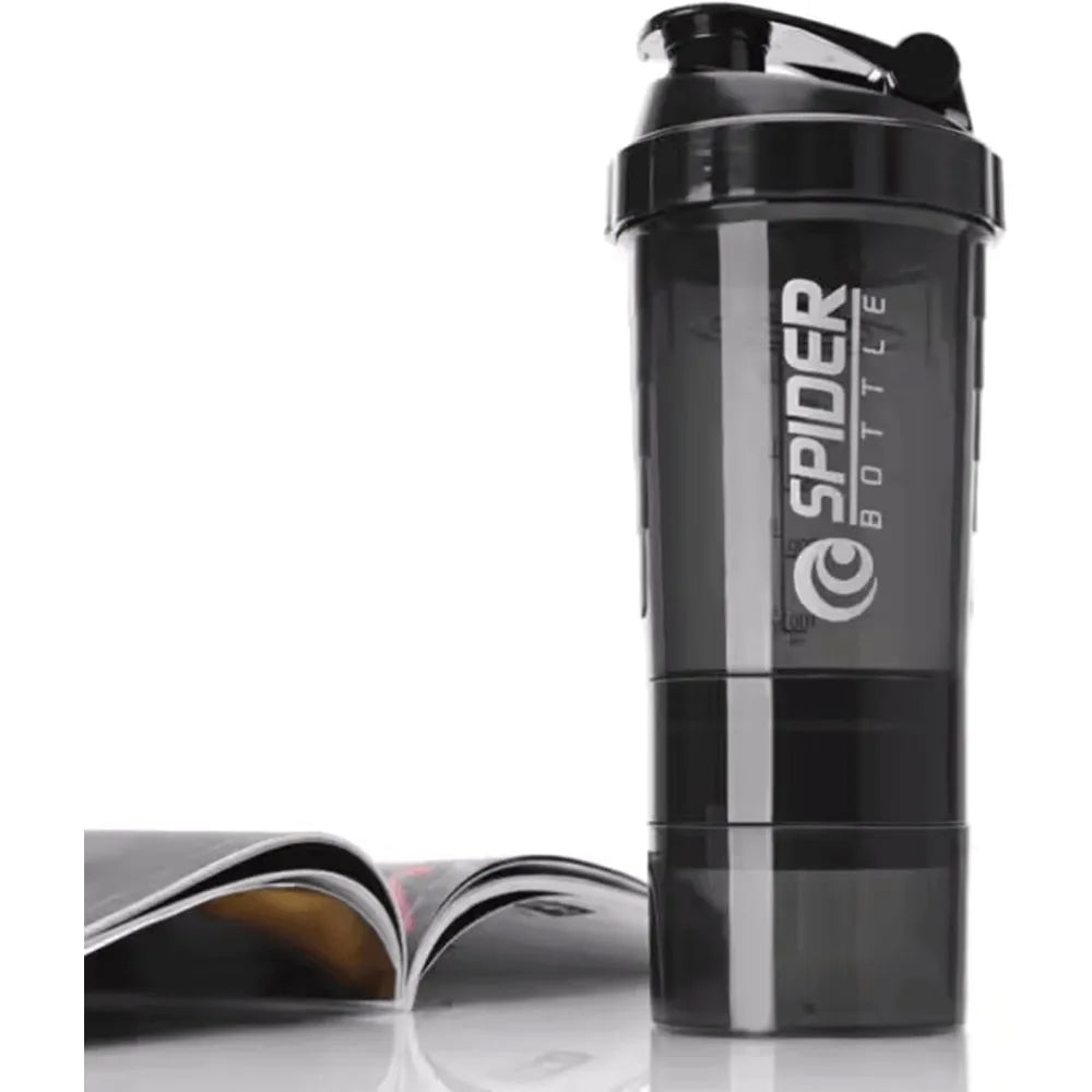3 Layers Shaker Protein Bottle Powder Shake Cup Water Bottle Plastic Mixing Cup Body Building Exercise Bottle Lootquake LLC