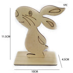 1pc Easter Wooden Egg Ornament Hollowed Rabbit Crafts For Easter Home Table Decorations Kids Handmade DIY Painting Gifts Supply Lootquake LLC