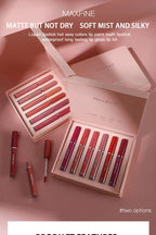 Matte Lip Gloss Set 6 Color Lipstick Smooth And Lasting Display Lip Gloss Waterproof Moisturizing Lipstick Holiday Gift Box Set Lootquake LLC
