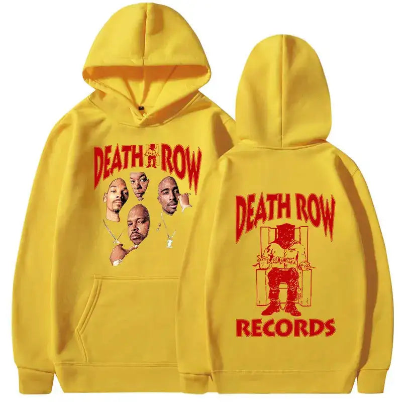 Death Row Records Hoodie Men Women High Quality Aesthetic Hoodies Pullover 90s Vintage Hip Hop Sweatshirts Harajuku Streetwear