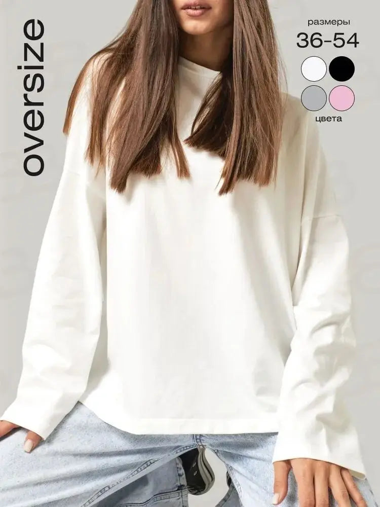CottonEase 2026: Versatile Loose Long Sleeve Tee THRIXINE