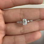 IGOTOS 1CT Oval Cut Moissanite Engagement Ring with Certificate Pass Diamond Test 925 Sterling Silver Wedding Bands Fine Jewelry