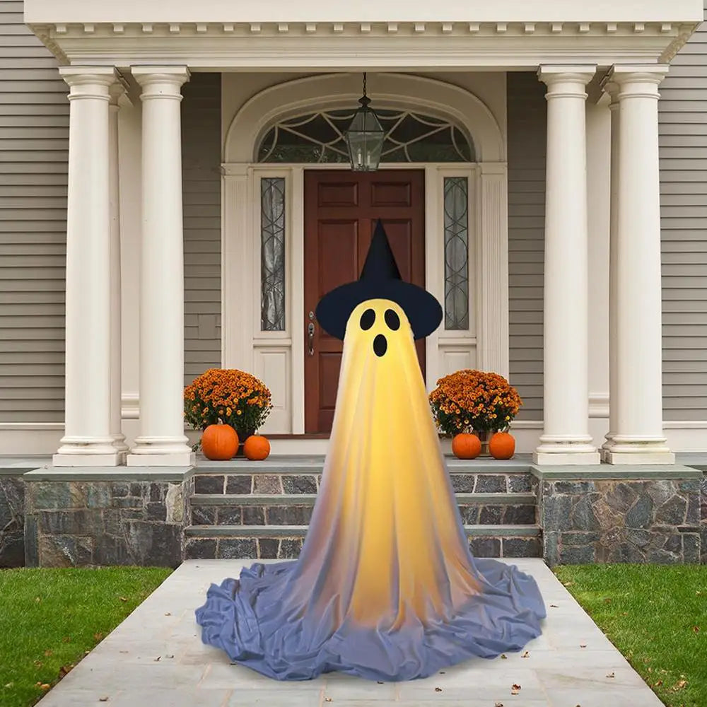 Lighted Spooky Ghost Decor Scary Standing Ghost with LED String Lights Home Porch Garden Yard Lawn Party Halloween Decorations Lootquake LLC