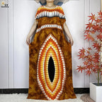 2024 Latest Muslim Sets Women Clothing Cotton Floral Loose Dashiki Long Dress African Abaya Dubai Traditional Islamic Clothing