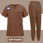 Unisex Surgical Nurse Medical Scrubs Set Top + Pants