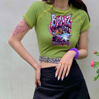 Women's Y2K Gothic Cartoon Print T-Shirt Trendy