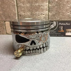 Carved Piston Skull Face Sculpture Resin Skull Artwork Statue Crafts Home and Office Personalised Desktop Decoration Ornaments Lootquake LLC