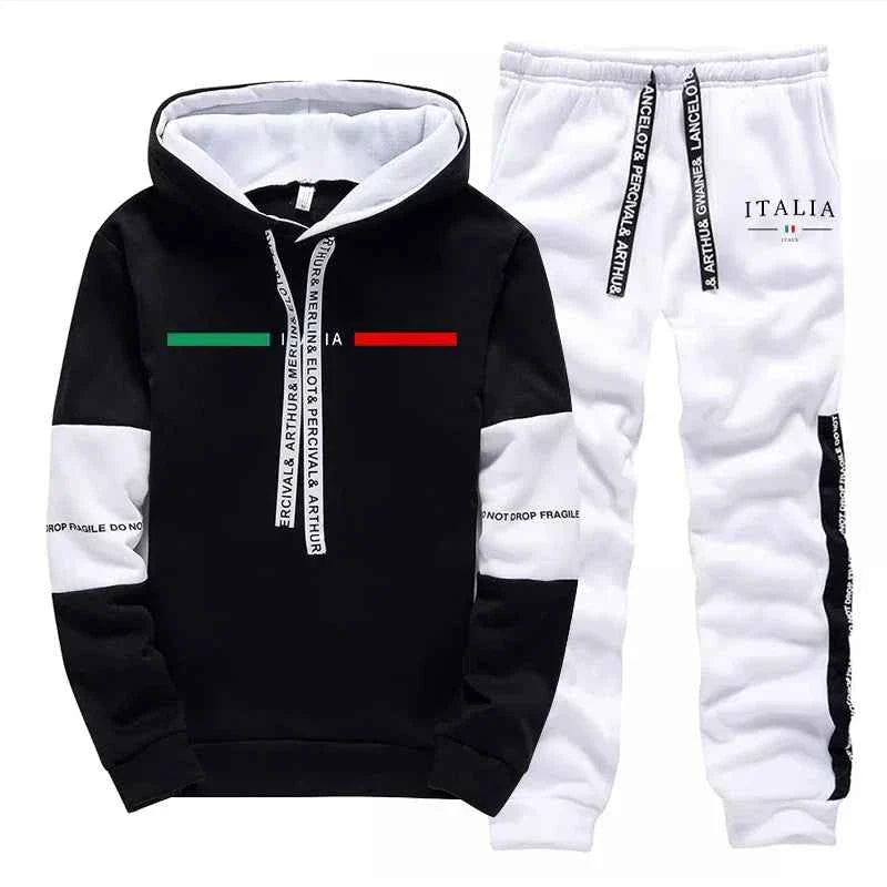 Men's Casual Print Tracksuit Hoodie 2026 THRIXINE
