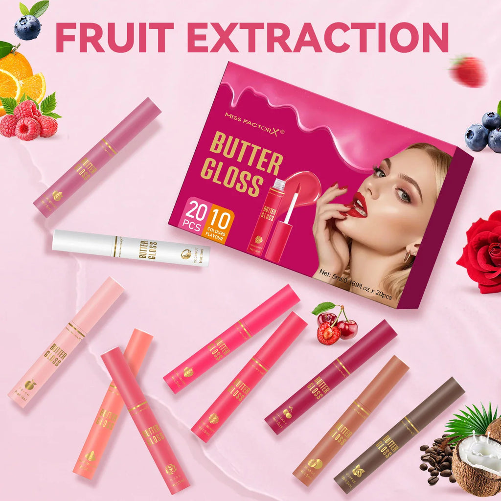 20pcs/box of 10 color moisturizing lip gloss - Long lasting moisturizing, glossy effect, essential for beauty care Lootquake LLC