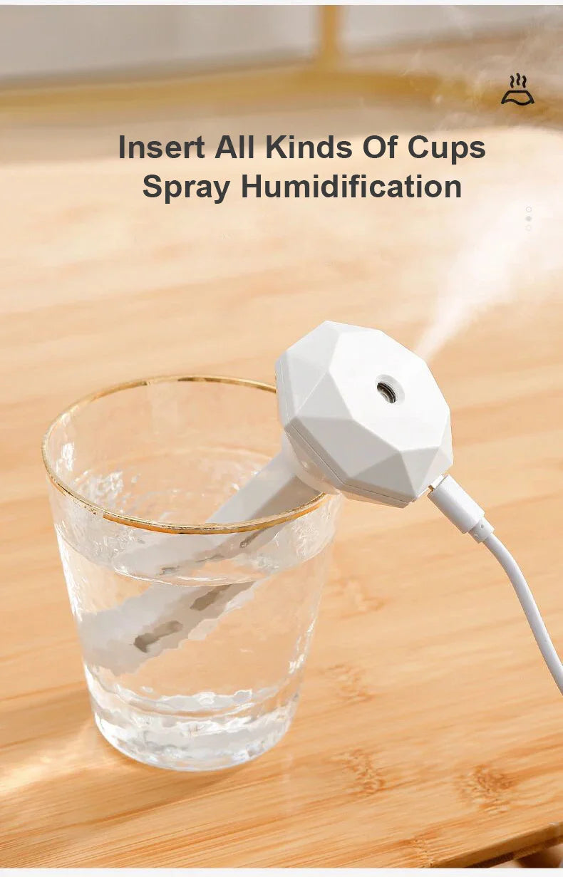 LED Lamp Air Humidifier USB Essential Oil Diffuser Car Purifier Aroma Anion Mist Maker with Romantic Light Portable Humidifier Lootquake LLC