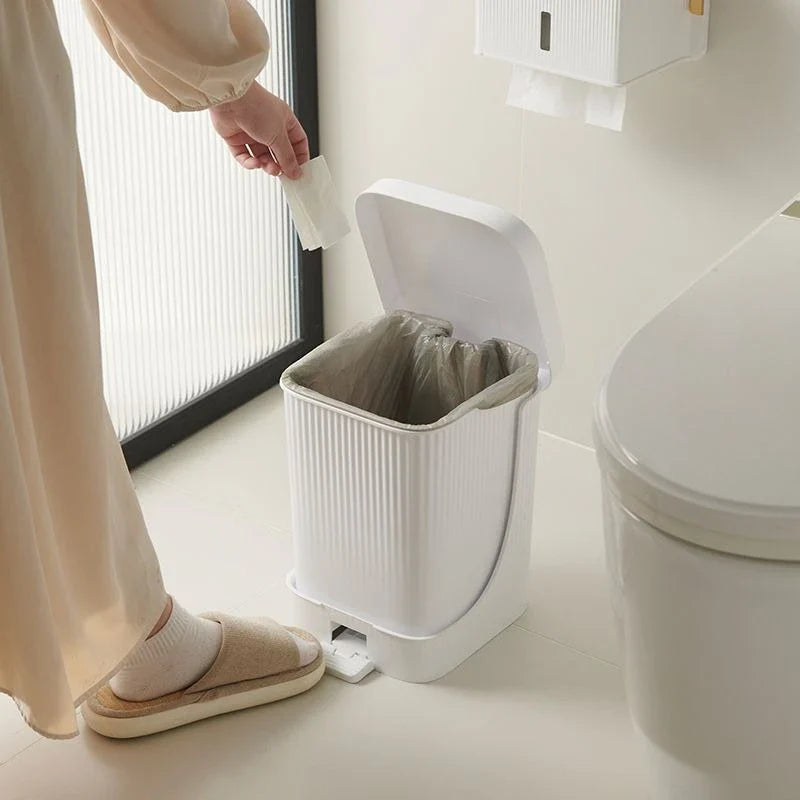 Separating 10L Waste Bins Storage Wastepaper Basket Living Room with Cover Household Foot Type Kitchen Large Capacity Trash Can Lootquake LLC