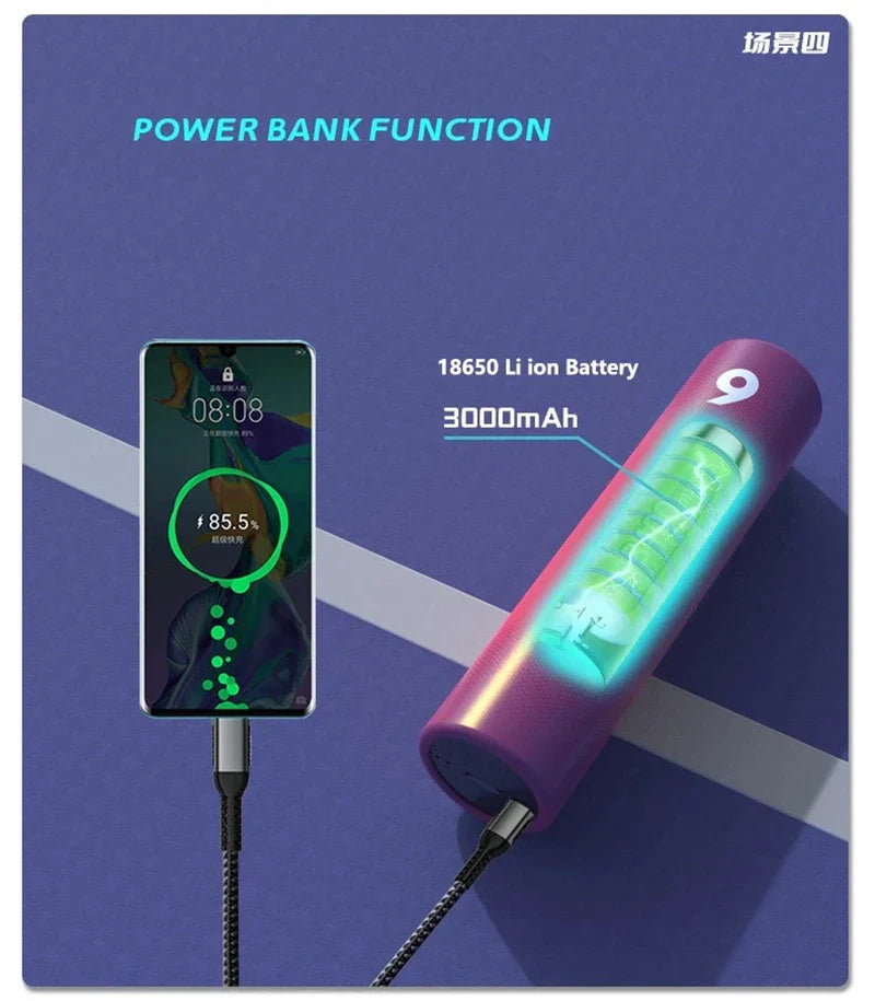 Portable Bluetooth 5.2 Speakers - True Wireless Subwoofer Outdoor Sound Box with Radio Support And 2000mA Power Bank Function Lootquake LLC