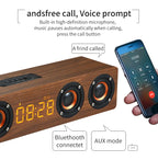Wooden Bluetooth Speaker Portable Wireless Subwoofer Clock Soundbox Home Computer Echo Wall Soundbar HiFi Stereo TF AUX U Disk Lootquake LLC